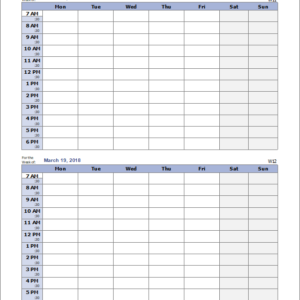 Bi-Weekly Work Schedule Template
